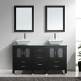 thumbnail image 2 of Bradford 60" Double Bath Vanity in Grey with Aqua Tempered Glass Top and Square Sink with Polished Chrome Faucet and Mirrors, 2 of 2