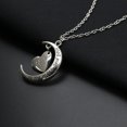thumbnail image 3 of Collar con colgante de corazón y luna de lujo "Te amo", joyería de San Valentín, regalo para ella (plata), 3 of 7