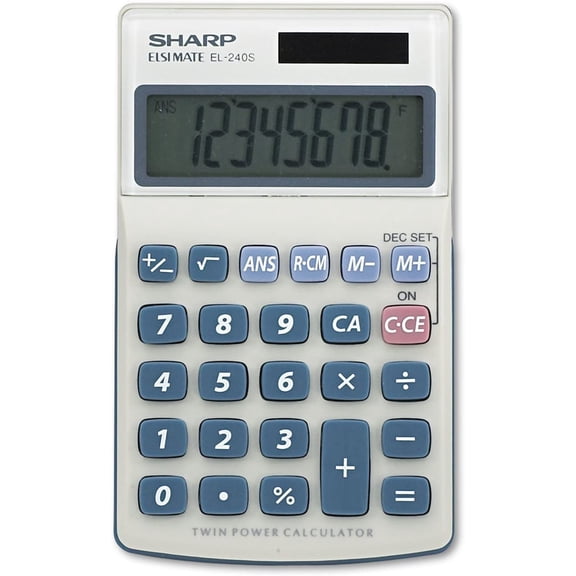 Sharp EL240SAB EL240SB Handheld Business Calculator 8-Digit LCD