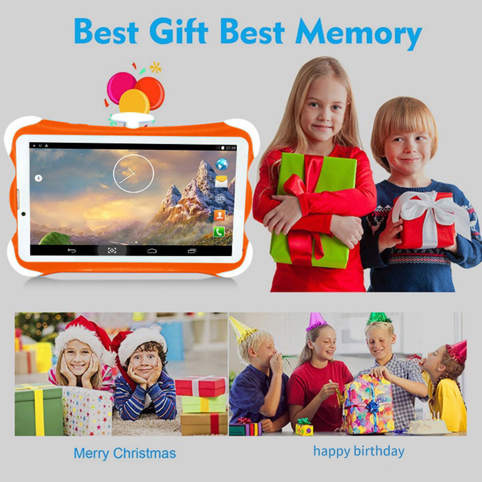 karymi 7-inch Children's Tablet Computer Android Tablets Children's Early Education Learning Machine Parent-child Gift Machine Christmas Gift Support for SIM Card Call Gifts for Mom