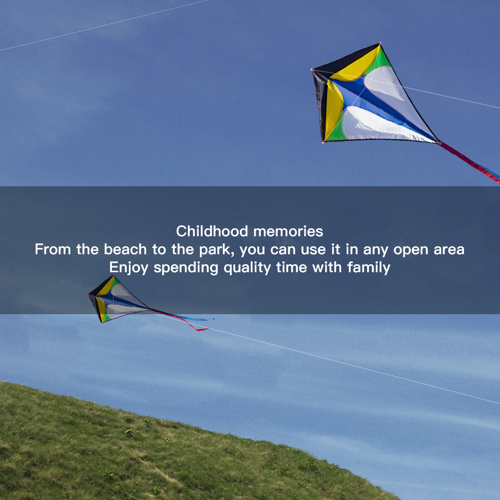 Kepooman Outdoor Polyester Diamond Kite with Tails, Outside Activities for Friends and Family, Set of 2 Kepooman Outdoor Polyester Diamond Kite with Tails, Outside Activities for Friends and Family, Set of 2