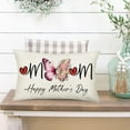 thumbnail image 5 of Happy Mother‘s Day Pillow Covers 12x20 Inch Spring Floral Butterfly Love Heart Mom Throw Waist Pillow Cases Rectangular Cotton Linen Cushion Cover Grandmother Mother Gifts, 5 of 6