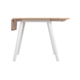 thumbnail image 5 of Universal Expert Abacus 32 to 47 Inch Extendable Dining Table with Drop Leaf Panels, Oak and White Finish, 5 of 14