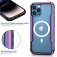 thumbnail image 4 of Case for iPhone 15, Clear Magnetic Phone Case Compatible with MagSafe, Anti-Scratch Shockproof Transparent Protective Cover Support Wireless Charging for iPhone 15, Purple, 4 of 10