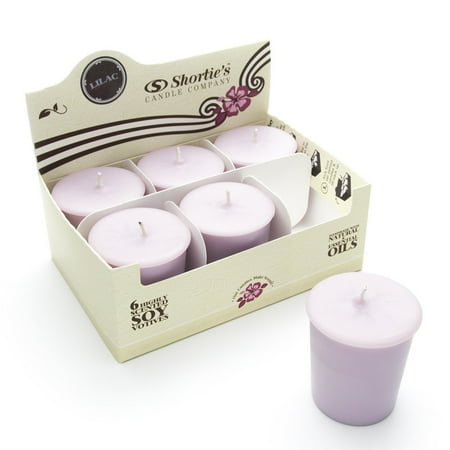 Pure Lilac Soy Votive Candles - Scented with Natural Fragrance Oils - 6 Purple Natural Votive Candle Refills - Flower & Floral Collection