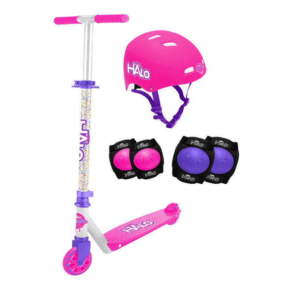 Halo Rise Above 2 Wheel Scooter Combo- Sweets Pink - Scooter, Helmet & Pad Sets  Unisex