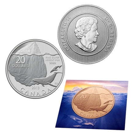 2013 $20 Canada Fine Silver Coin - Iceberg and Whale