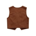 thumbnail image 4 of JanJean Kids Boys Western Cowboy Cowgirl Vest Halloween Holiday Carnival Party Dress Up Role Play Brown 6, 4 of 6
