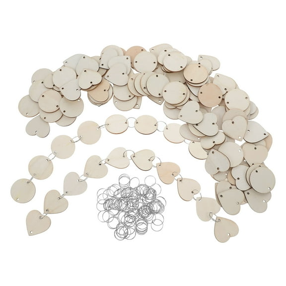 UPOUART 100Pcs Unfinished Wooden Heart Tags Poplar Craft Supplies for Projects and Decorations