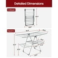 thumbnail image 4 of Sakugi Clothes Drying Rack, 2-Tier Foldable Laundry Drying Rack for Clothing with 32 Rods, Rustproof, Freestanding, for Indoor & Outdoor, 55" x 22.8" x 36.5", Gray, 4 of 11