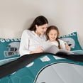 thumbnail image 5 of Homewish Football Rugby Helmet Full Size Comforter Sets, Modern Teal Stripe Abstract Bedding Comforter Set, Cartoon Sports Theme Reversible Bedding Sets, Microfiber Bedroom Decor, 3-Piece, 5 of 8