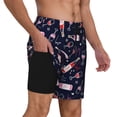 thumbnail image 3 of Daiia Love Wine Mens Swim Trunks Swim Shorts Quick Dry Swim Shorts with Mesh Lining Pockets-Large, 3 of 9