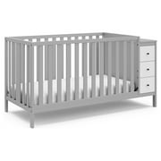 Stork Craft USA Malibu Wood 3-in-1 Customizable Convertible Storage Crib in Gray