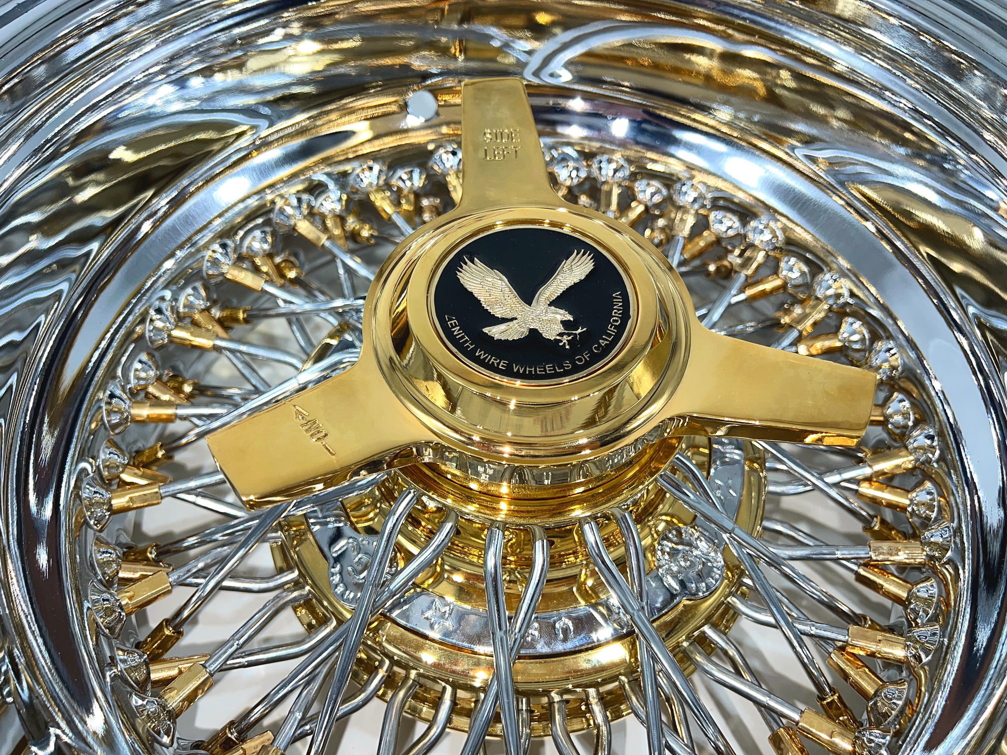 DGJ Wheel Rev 72 Cross Lace Gold 13x7 Nipples & Hub Lowrider DGJ Wheel Rev 72 Cross Lace Gold 13x7 Nipples & Hub Lowrider