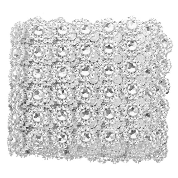 GOOHOCHY 1 Roll of Faux Crystal Rhinestone Mesh Ribbon Multi-function Bead Trim Decorative Trim Clothes Supply