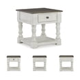 thumbnail image 6 of Signature Design by Ashley Havalance, White and Gray Distressed Two-Tone Farmhouse  End Table with 1 Drawer and Open Shelf, 6 of 7