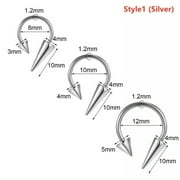 QQTDFG 3 Pcs/lot 16g Stainless Steel Septum Rings Spike Cone Ear Lip Piercing Jewelry-Style3 (Black)