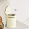 thumbnail image 5 of Small Trash Can with Lid, Mini Trash Can for Bathroom, Office and Bedroom, Small Bathroom Garbage Can with Swing Top, Compact Waste Basket for Desk, Dorm & Home, Yellow - Xuniizn, 5 of 7