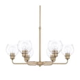 thumbnail image 2 of Mid-Century Chandelier 6 Light Aged Brass Steel In Transitional Style 29.5 High By 18.5 Wide-Aged Brass Finish    -Traditional Installation Capital, 2 of 2