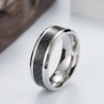 thumbnail image 1 of Bague en Acier Titane Haute Demande Élégante - Design en Fibre de Carbone Durable - Résistant aux Rayures 835 Argent 13, 1 of 6
