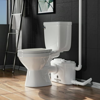 Two Piece Toilet with 700W Macerator Pump for Upflush Toilet System and 4  Water Inlets Connect Full Bathroom, Sink, Toilet, Water Disposal, Automatic