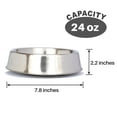 thumbnail image 4 of Iconic Pet 92193 24 oz Anti Ant Stainless Steel Non Skid Pet Bowl for Dog or Cat, 3 cup, 4 of 9