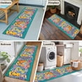thumbnail image 5 of Watercolor Flip Flops 2'x6' Runner Rugs for Hallway Kitchen Bedside Non Slip, Summer Ocean Coral Starfish Floral Green Entryway Rug Runners with Rubber Backing, Long Carpet Runner for Laundry Room, 5 of 8