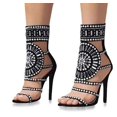 thumbnail image 4 of Women Open Toe High Heel Sandals Crystal Ankle Wrap Glitter, 4 of 5