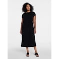 thumbnail image 3 of Time and Tru Women's and Women's Plus Side Tie Midi Dress with Dolman Sleeves, Sizes XS-4X, 3 of 5
