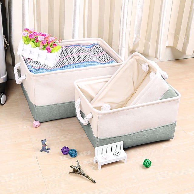 Canasta de almacenamiento de ropa plegable de tela gris Uxcell S