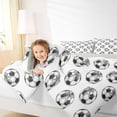 thumbnail image 4 of Erosebridal Football Sport Theme 7-Piece Twin Bedding Sets,Soccer Ball Games Bedding Comforter Set For Kids Girls,Reversible lightgray, 4 of 7