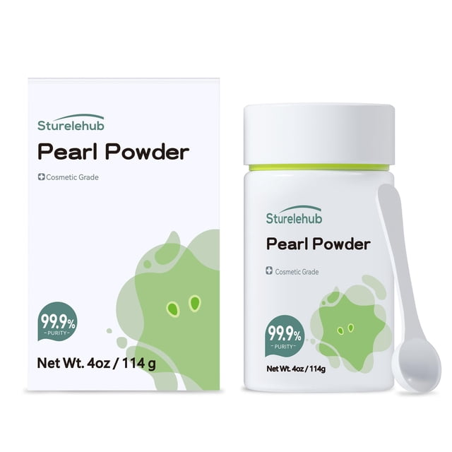 Sturelehub Pearl Powder 4OZ / 114g 99,9% Pureza Polvo de perlas orgánicas de grado cosmético para mascarilla DIY Crema y loción Polvo de perlas orgánicas para cosméticos caseros