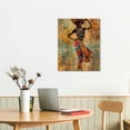 thumbnail image 3 of PRATYUS  African American Canvas Wall Art Painting Retro Style Black Woman Ethnic Ancient Theme Picture Prints Girl Room Black Art Painting Bedroom Bathroom Decor Ready to Hang, 3 of 5