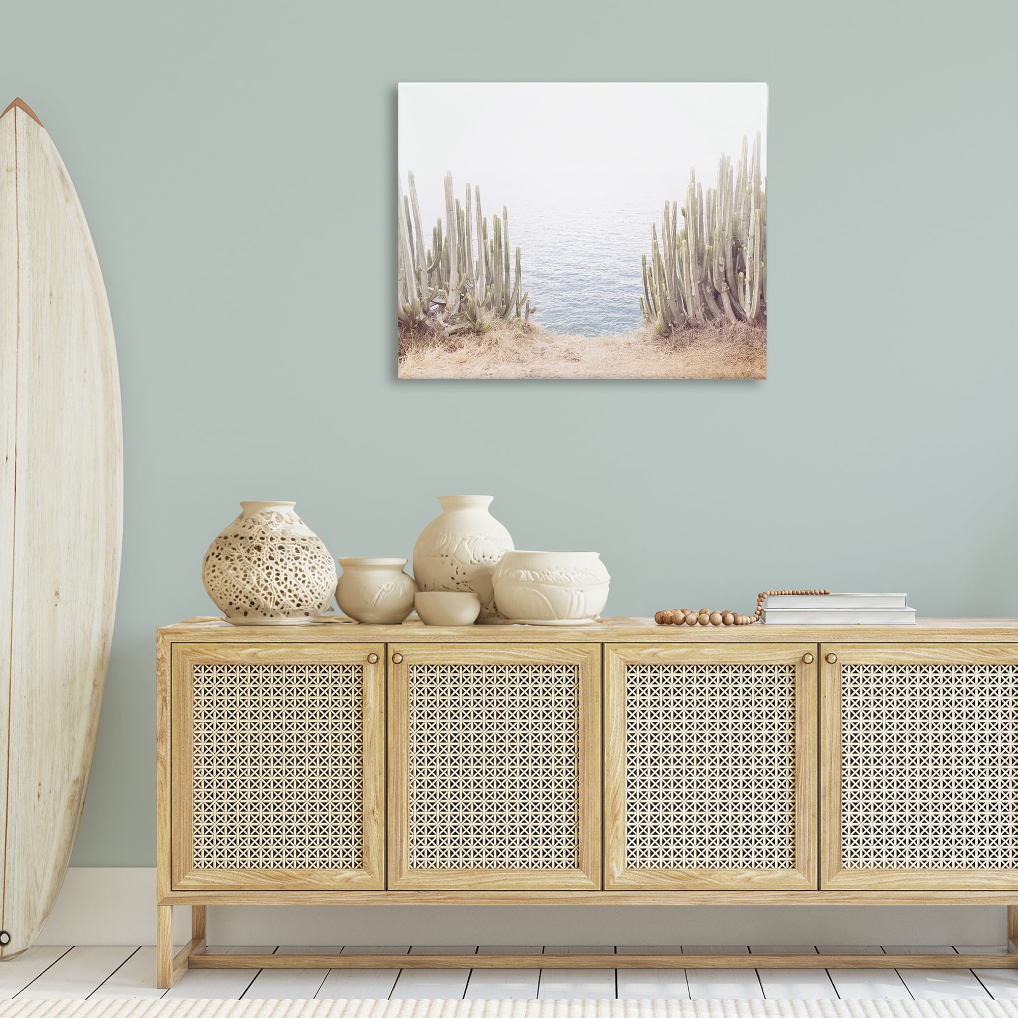 Stupell Industries Seaside Cacti Plants Nautical & Beach Photography Wrapped Canvas Art Print Wall Art, 40 x 30