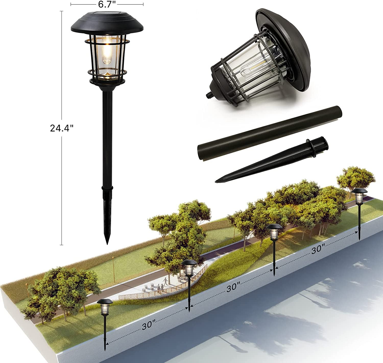 Grand Patio Outdoor 5-Piece Solar LED Pathway Light