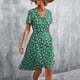 thumbnail image 4 of Vestido bohemio de manga corta con estampado floral y cuello en V cruzado casual para mujer Fridja bnh3547, 4 of 7