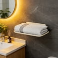 thumbnail image 4 of 1 PC Foldable Floating Shelf for Wall, No Drill Wall Shelf, Small Floating Shelf for Bathroom, Bedroom, RV, Kitchen, Adhesive Shelf for Phones, Watches,11.02x6.3x2.95 in(L), 4 of 7