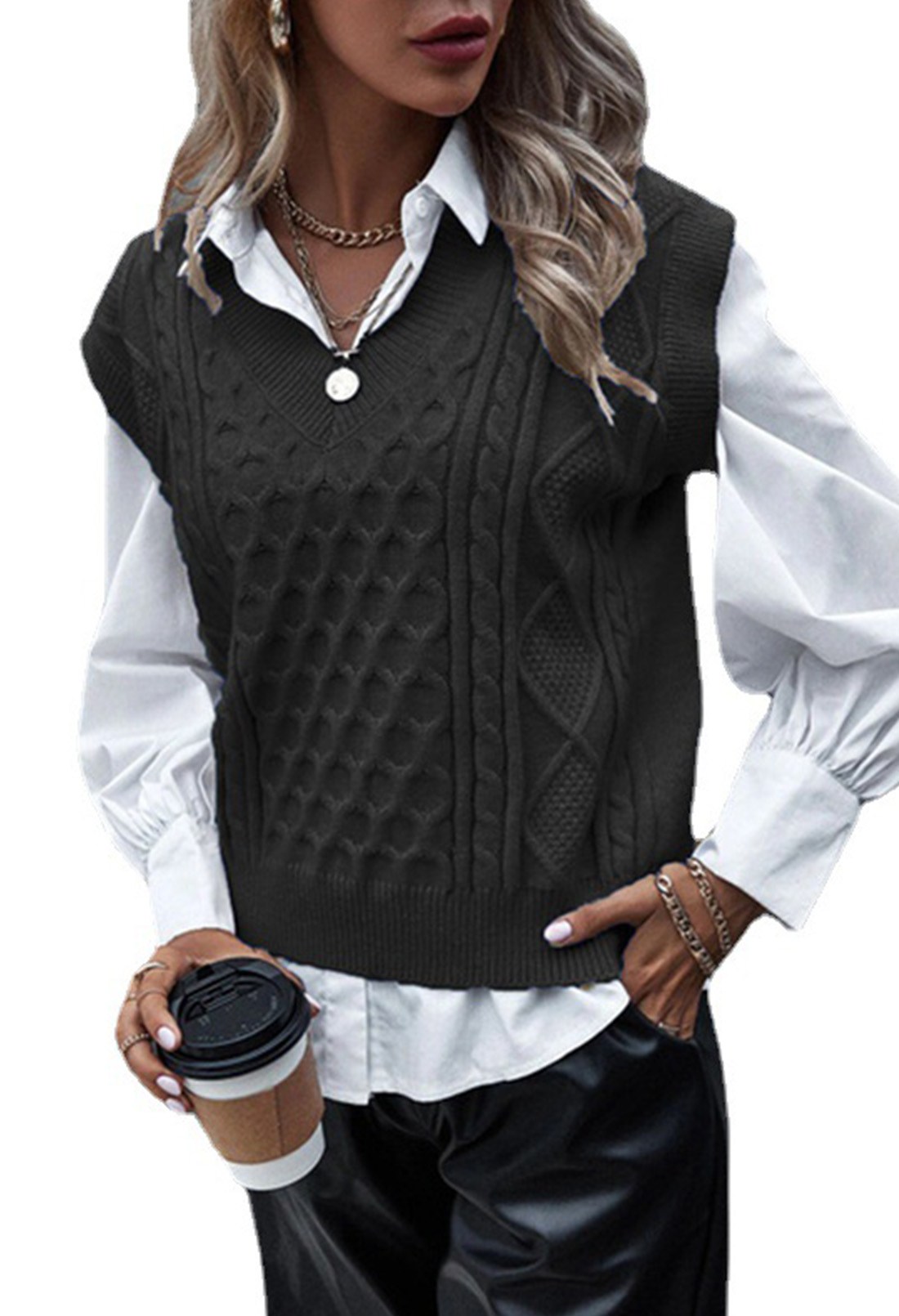 Pink Queen Sweater Vest for Women V 