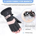 thumbnail image 5 of Ski Gloves Snow Gloves for Men Women,Waterproof Warm Insulated Touchscreen Sports Gloves for Winter Skiing Snowmobile, 5 of 7