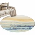 thumbnail image 2 of Yellow Blue Ombre Round Area Rug 4 FT, Non Slip Indoor Outdoor Rug, Abstract Modern Art Fluid Striped Washable Soft Circular Carpet Non-Shedding Floor Mat for Coffee Table Nursery Foyer Balcony, 2 of 8