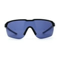 thumbnail image 2 of Mens 90s Classic Half Rim Sport Wraparound Plastic Sunglasses Black Blue Black, 2 of 4