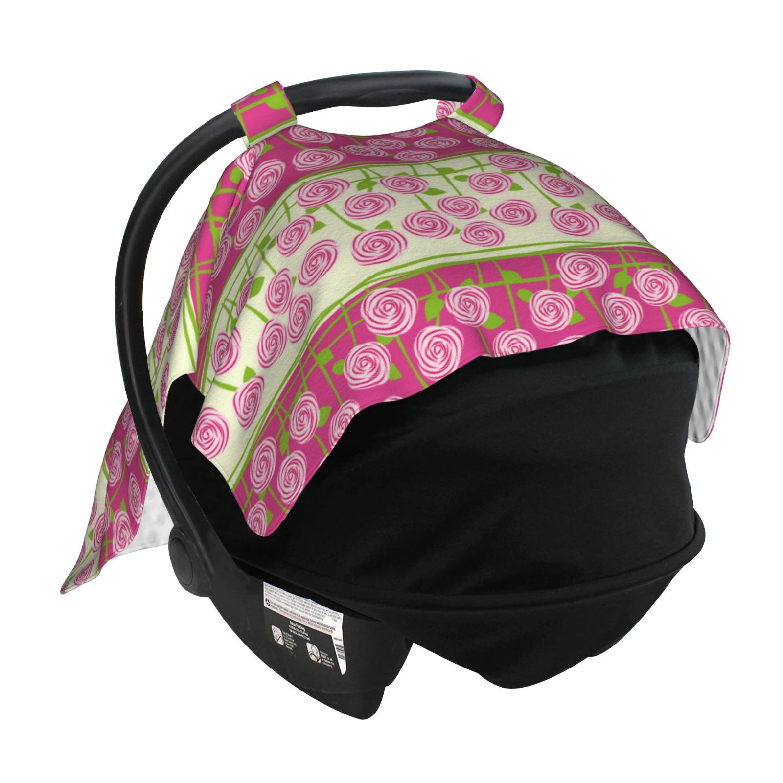 Car Seat Cover Baby - flowers Pink B Breathable Infant Car Seat Cover for Baby Carseat, Lightweight Comfort Baby Essentials Must Haves Newborn Stuff for Girl Boy