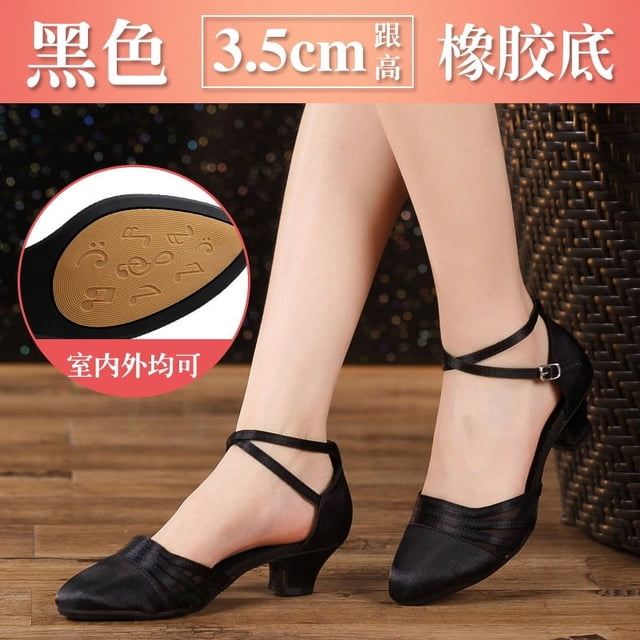 Zapatos de baile de tango/salón de baile latino de verano para mujer, zapatos de baile profesionales de Salsa con tacón para niñas y mujeres de 3,5/5,5 cm