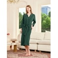 thumbnail image 2 of U2SKIIN Womens Robe 100% Cotton, Lightweight Spa Bathrobe Soft Kimono Long Loungewear,(Dark Green,XL), 2 of 5