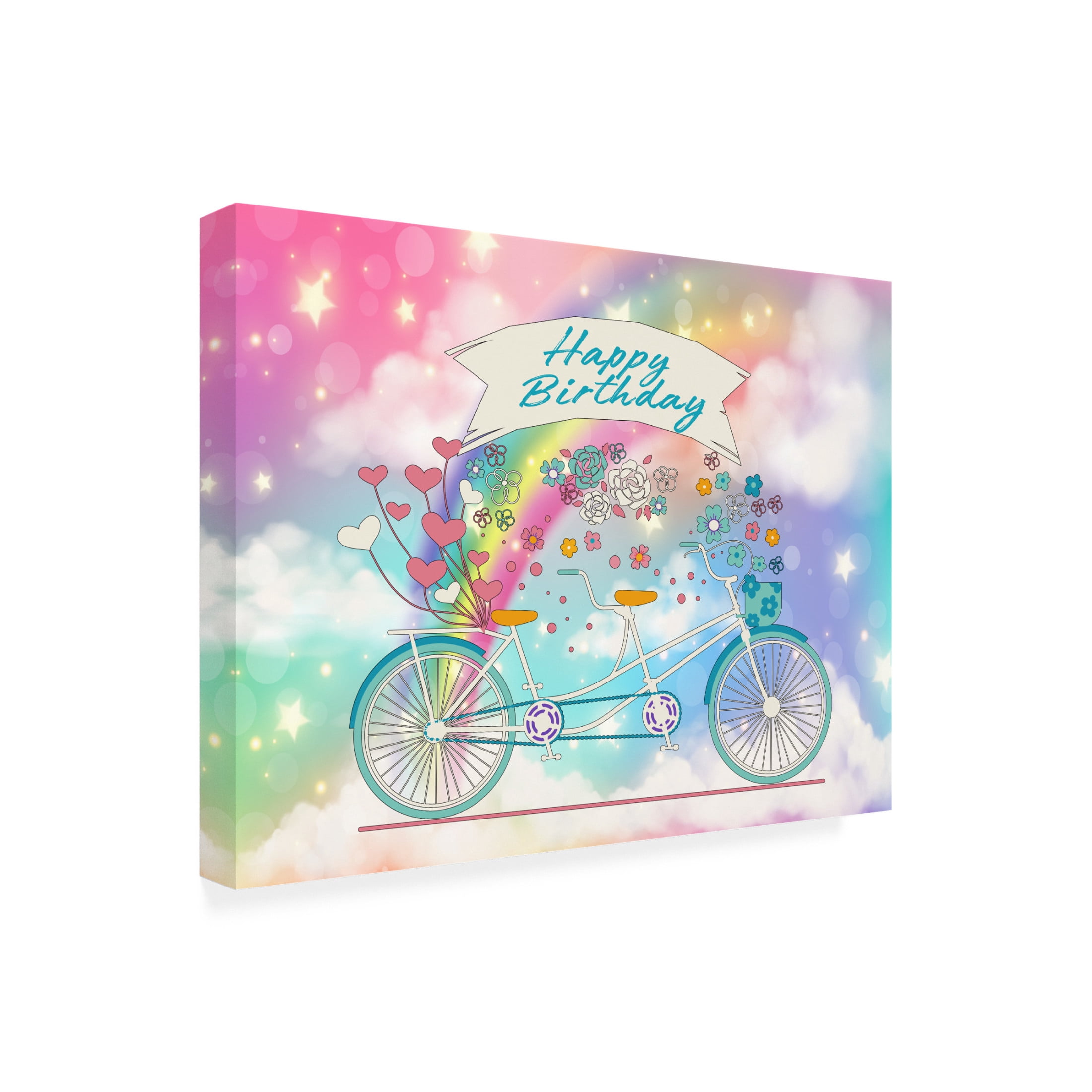 Canvas Wall Art - Jean Plout 'Rainbow Birthday' Wall Art for Living Room, Bedroom, or Office Décor by Trademark Fine Art - 19 x 14 Inches