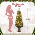thumbnail image 4 of FOLDLIFE 4.5ft Pre-Lit Artificial Christmas Tree with 108 Warm LED Light,Red Berries and Pine Cones,Holiday Xmas Tree with Vintage Potted Base, Festival Decoration for Home, Entrances, 4 of 5
