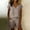 Brown, variant on MOJOGO Women's Summer 2 Piece Outfits V Neck Wrap Short Sleeve Top High Waisted Shorts Casual Cotton Linen Blend Two Piece Set for Women Black S