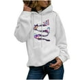 thumbnail image 2 of CALAFEBILA Lightweight Women Sweatshirts Fall Hoodies Crew Neck Gradient Butterfly Graphic Tops 2023 Casual Loose Long Sleeve Pullover with Pockets, 2 of 9
