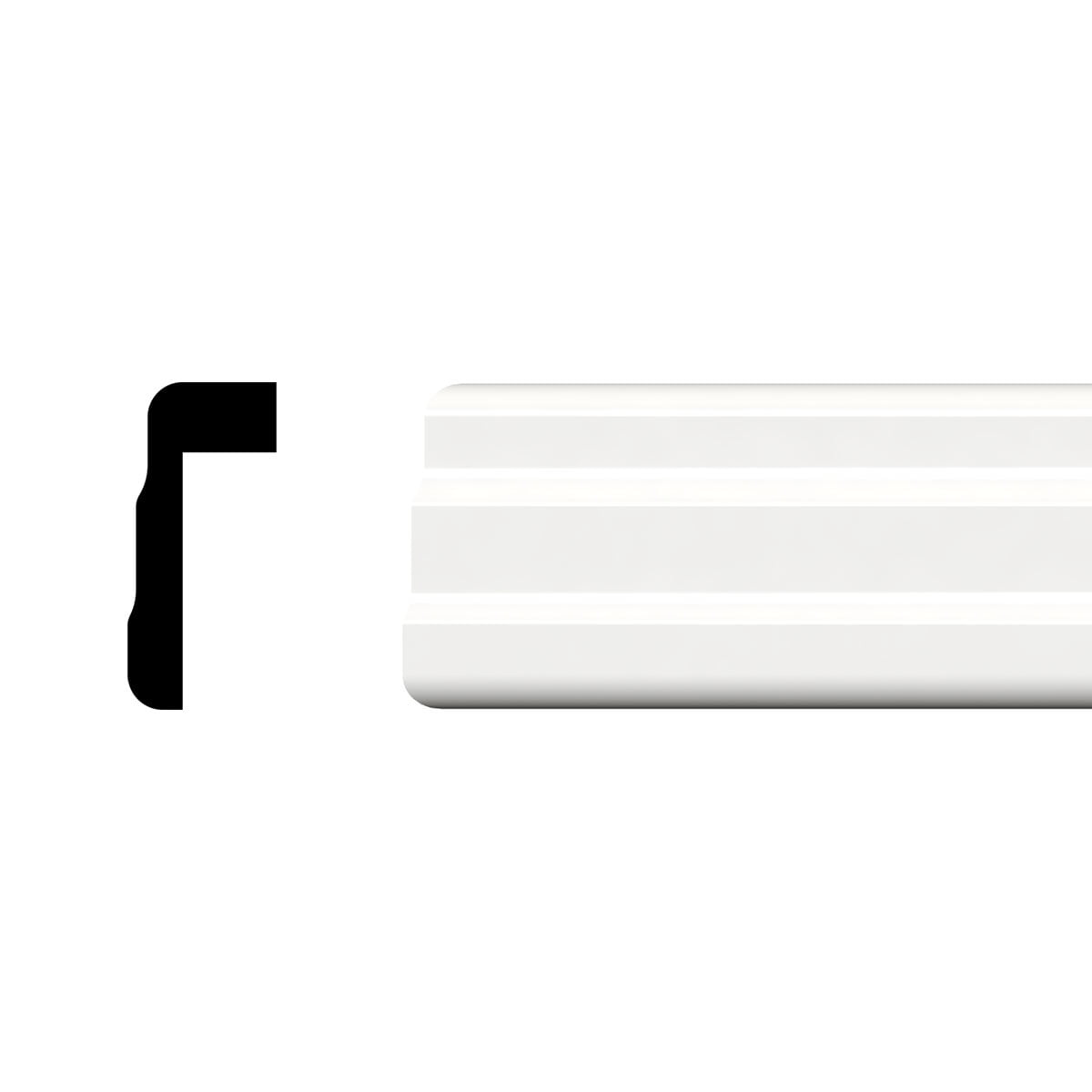 1 3/4'H x 3/4'P x 96'L Wainscot Cap Moulding, PVC