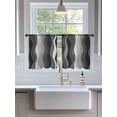 thumbnail image 3 of Sheer Curtains 45 Inch Length 2 Panels Set for Kitchen, Black Stripes Semi Sheer Curtains for Windows, Modern Simple Greyish Gradient Lines Voile Window Treatments Rod Pocket Curtain, 3 of 7